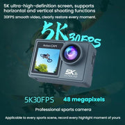 Videocamera d'azione 5K con stabilizzazione anti-vibrazione, riprese HD all'aperto, registratore per ciclismo, videocamera subacquea, M40TR With Touch Screen + Remote Control, M40TRW With Touch Screen + Integrated Remote-Controlled Microphone