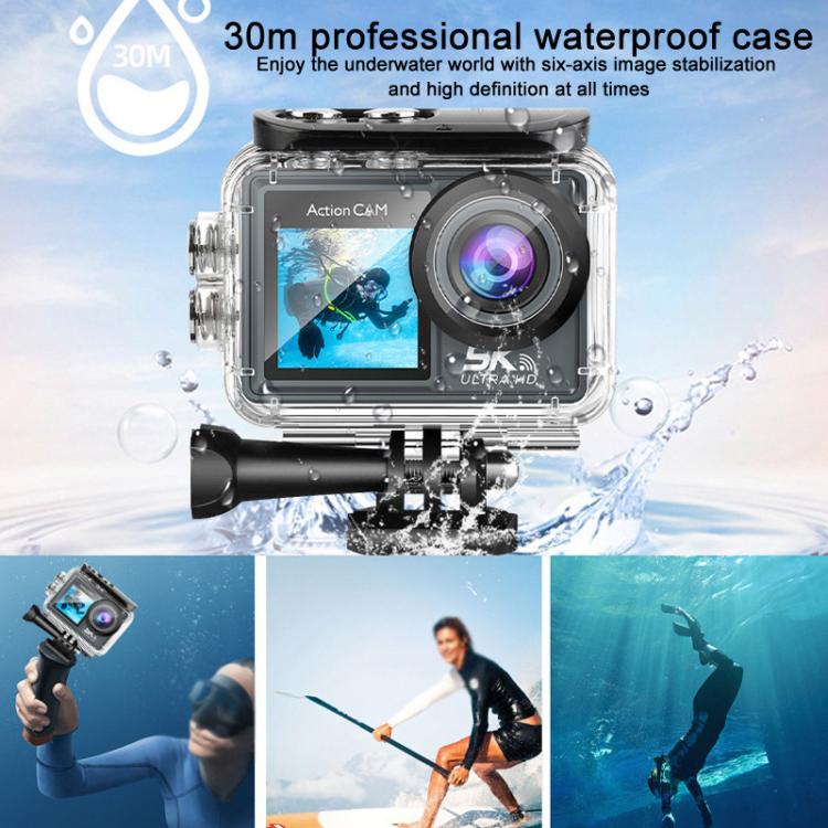 Videocamera d'azione 5K con stabilizzazione e telecomando