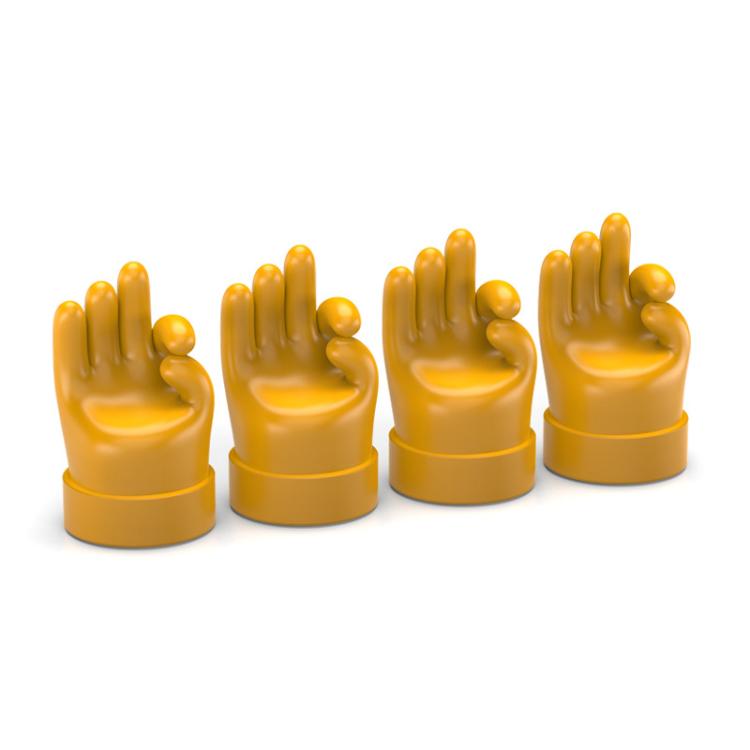 Set di 4 tappi decorativi in gomma per valvole di pneumatici auto con gestuali, Yellow Middle Finger, Black Middle Finger, Yellow OK, Black OK, Yellow Rock, Black Rock, Yellow Yeah, Black Yeah, Yellow Six, Black Six