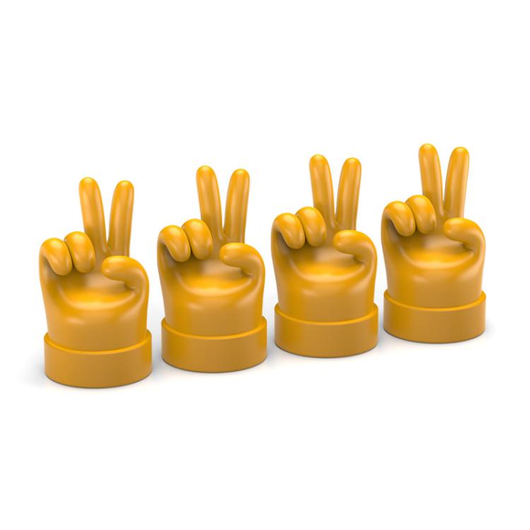Set di 4 tappi decorativi in gomma per valvole di pneumatici auto con gestuali, Yellow Middle Finger, Black Middle Finger, Yellow OK, Black OK, Yellow Rock, Black Rock, Yellow Yeah, Black Yeah, Yellow Six, Black Six