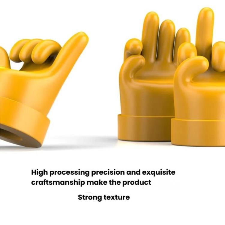 Set di 4 tappi decorativi in gomma per valvole di pneumatici auto con gestuali, Yellow Middle Finger, Black Middle Finger, Yellow OK, Black OK, Yellow Rock, Black Rock, Yellow Yeah, Black Yeah, Yellow Six, Black Six