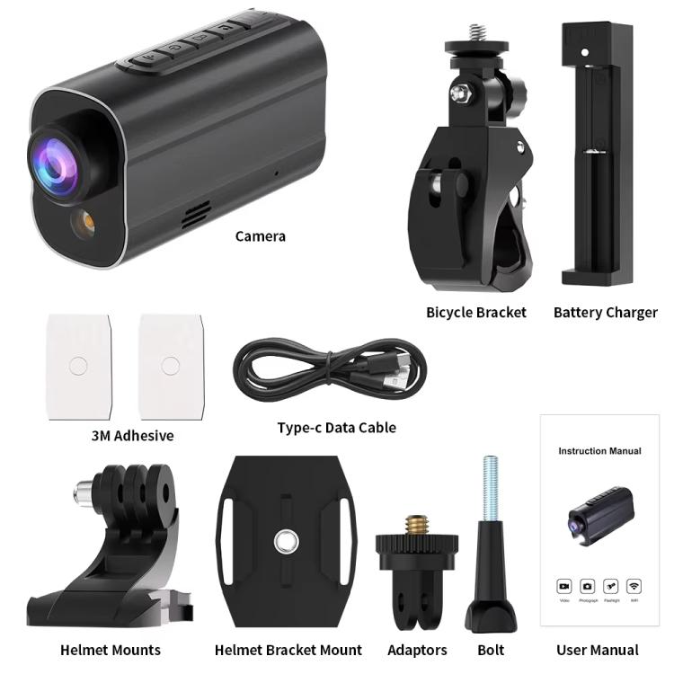 Videocamera d'azione 5K WiFi con luce LED e stabilizzazione