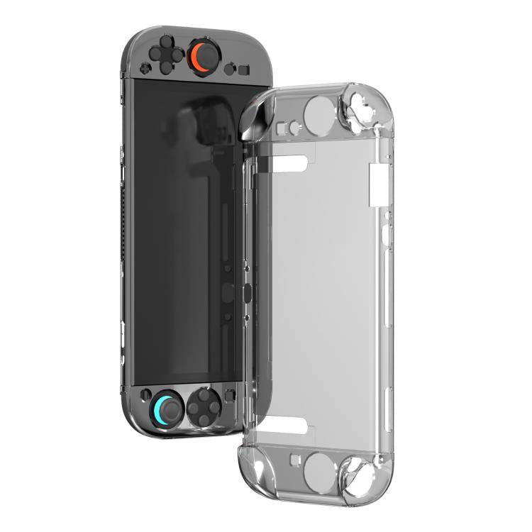 Custodia protettiva trasparente Crystal Shell per Nintendo Switch 2 con gamepad separato.