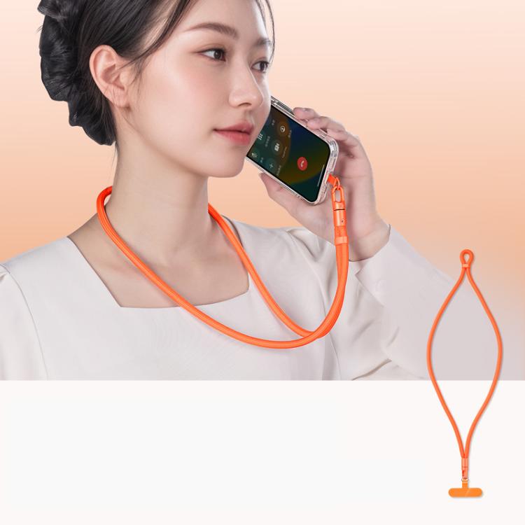 Cordino per telefono regolabile con design anti-groviglio autobloccante e girevole a 360 gradi e clip in TPU, Neck Black, Neck Orange, Neck Green, Crossbody Black, Crossbody Orange, Crossbody Green