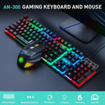 Floating Keycaps Rainbow Backlight Wired Keyboard Mouse Set, iMICE AN-300 Arabic, iMICE AN-300 English
