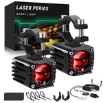 Faro moto impermeabile 40W con luce rossa Demon Eye