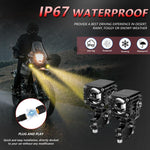 Faro moto impermeabile 40W con luce rossa Demon Eye