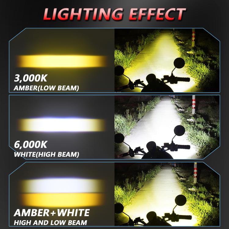 Faro moto impermeabile 40W con luce rossa Demon Eye