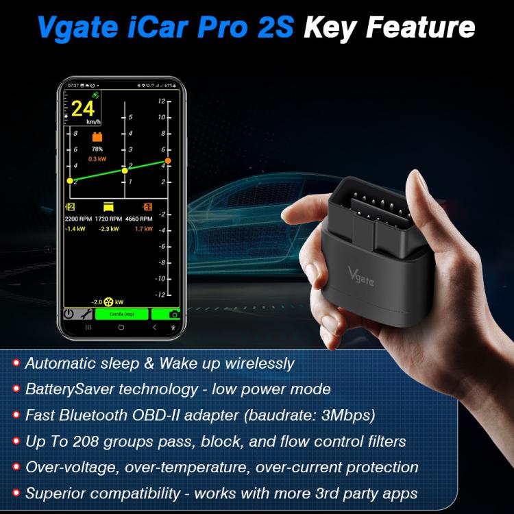 Strumento diagnostico di risveglio wireless Bluetooth Vgate 3m bps, Bluetooth 5.3
