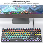 iMICE GK-800 87 Keys USB Wired RGB Round Keycap Mechanical Keyboard, GK-800