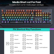 USB Wired RGB Mechanical Metal Gaming Keyboard, GK-400