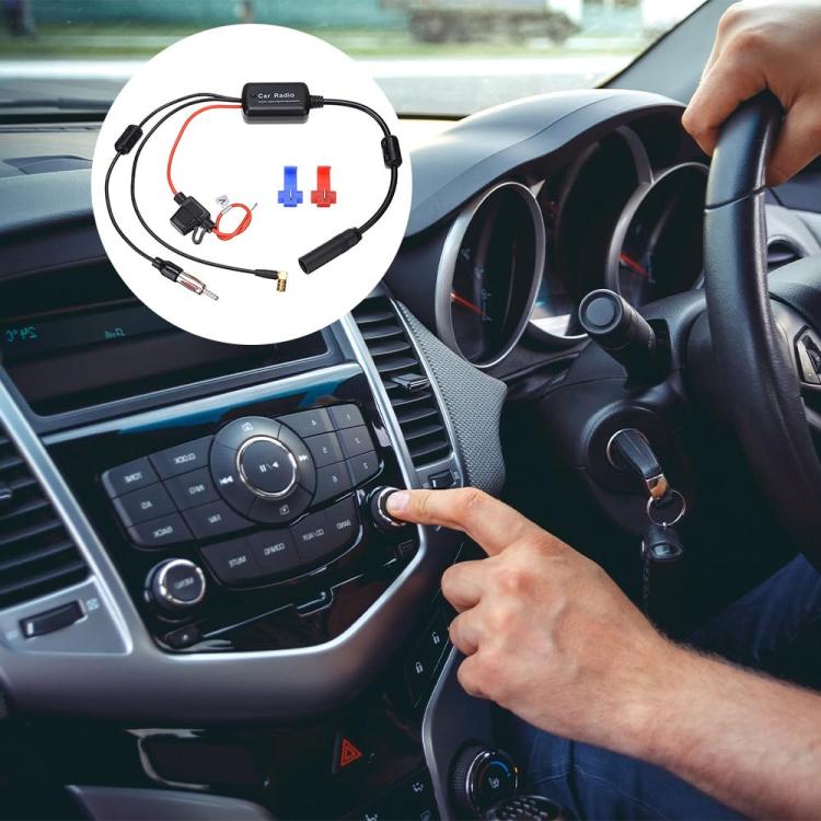 Autoradio 3 in 1 FM/AM/DAB con antenna e amplificatore di segnale.