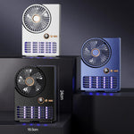 Ventilatore elettrico 2 in 1 per la casa, lampada antizanzare, ventilatore digitale a LED da tavolo., Plug-in Black, Plug-in White, 3000mAh Black, 3000mAh White