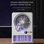 Ventilatore elettrico 2 in 1 per la casa, lampada antizanzare, ventilatore digitale a LED da tavolo., Plug-in Black, Plug-in White, 3000mAh Black, 3000mAh White
