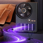 Ventilatore elettrico 2 in 1 per la casa, lampada antizanzare, ventilatore digitale a LED da tavolo., Plug-in Black, Plug-in White, 3000mAh Black, 3000mAh White