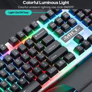 iMICE AN-350 Suspended Keycaps Mechanical Feeling Glowing Wired Gaming Keyboard and Mouse Set
