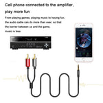 VEGGIEG 3.5mm 3.5 To 2RCA Audio Cable Cell Phone Computer Speaker Connection Cable, 1m, 1.5m, 2m, 3m, 5m, 8m, 10m, 15m, 20m