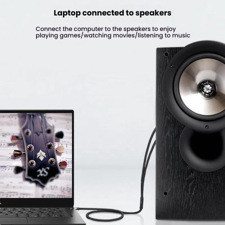 VEGGIEG 3.5mm 3.5 To 2RCA Audio Cable Cell Phone Computer Speaker Connection Cable, 1m, 1.5m, 2m, 3m, 5m, 8m, 10m, 15m, 20m