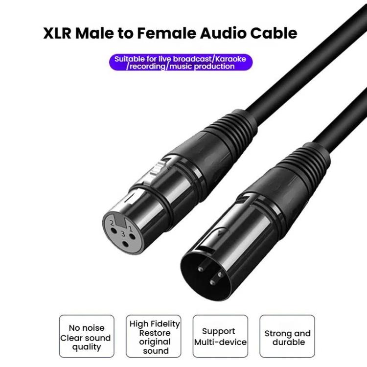 Cavo per microfono stereo VEGGIEG da maschio a femmina, amplificatore XLR bilanciato in rame, cavo audio Cannon, 0.3m, 0.5m, 1m, 1.5m, 2m, 3m, 5m, 8m, 10m, 15m, 20m