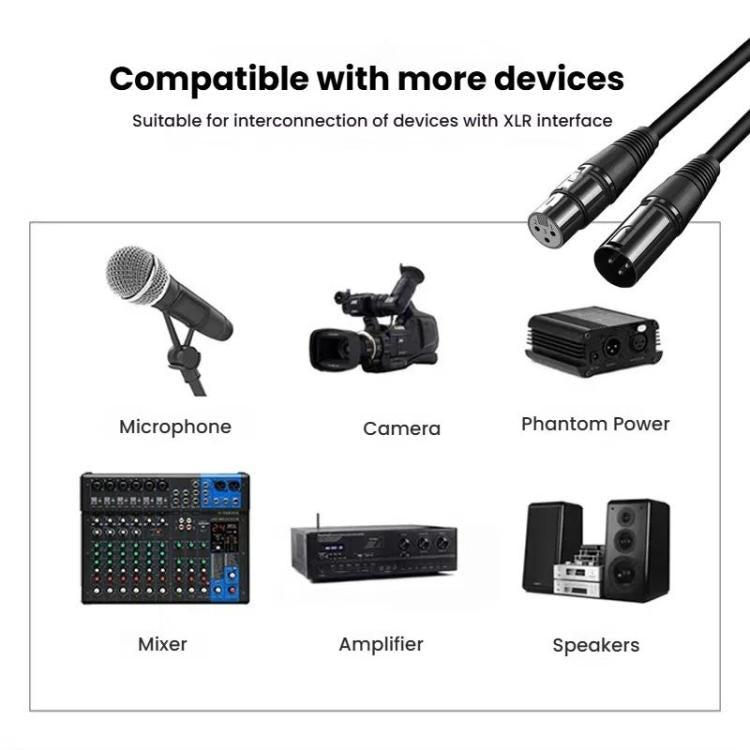 Cavo per microfono stereo VEGGIEG da maschio a femmina, amplificatore XLR bilanciato in rame, cavo audio Cannon, 0.3m, 0.5m, 1m, 1.5m, 2m, 3m, 5m, 8m, 10m, 15m, 20m