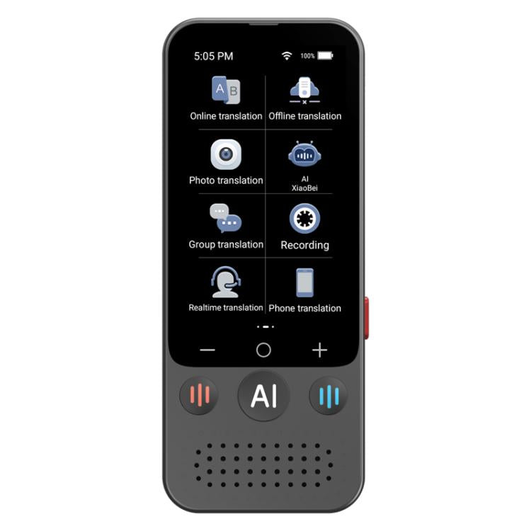Dispositivo di traduzione automatica multilingue con intelligenza artificiale e schermo da 3,1 pollici, 139 lingue online/17 offline, traduzione in tempo reale di voce, foto e testo., Z15W