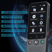 Dispositivo di traduzione automatica multilingue con intelligenza artificiale e schermo da 3,1 pollici, 139 lingue online/17 offline, traduzione in tempo reale di voce, foto e testo., Z15W