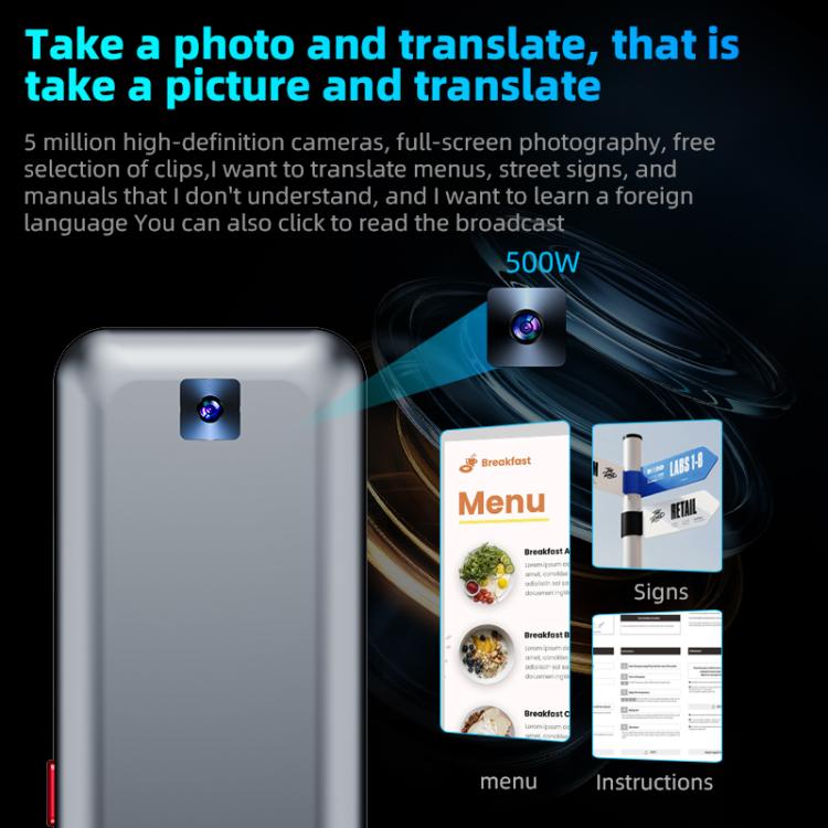 Dispositivo di traduzione automatica multilingue con intelligenza artificiale e schermo da 3,1 pollici, 139 lingue online/17 offline, traduzione in tempo reale di voce, foto e testo., Z15W