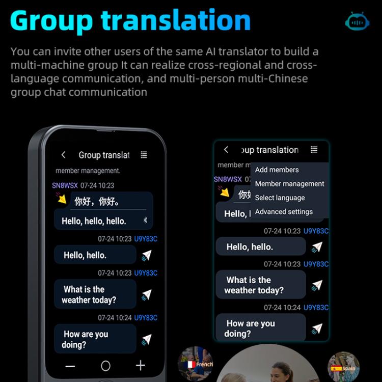 Dispositivo di traduzione automatica multilingue con intelligenza artificiale e schermo da 3,1 pollici, 139 lingue online/17 offline, traduzione in tempo reale di voce, foto e testo., Z15W