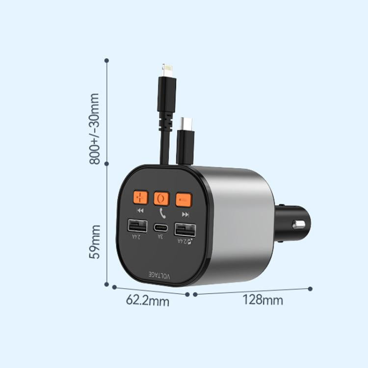 Adattatore USB multifunzione per accendisigari auto, compatibile con Bluetooth PD e ricarica rapida.