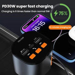Adattatore USB multifunzione per accendisigari auto, compatibile con Bluetooth PD e ricarica rapida.