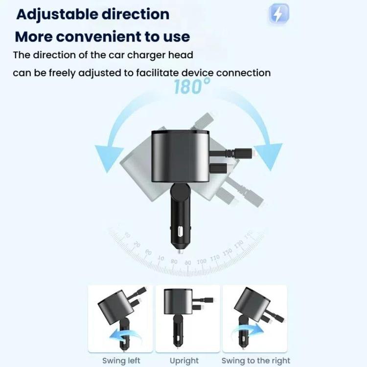 Adattatore USB multifunzione per accendisigari auto, compatibile con Bluetooth PD e ricarica rapida.
