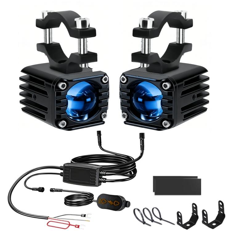 Faro moto impermeabile Demon Eye 40W con interruttore cablato