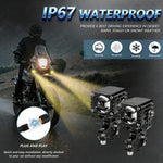 Faro moto impermeabile Demon Eye 40W con interruttore cablato
