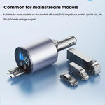 Caricabatterie per accendisigari da auto con cavo retrattile in metallo da 100 W, 8 Pin+TYPE-C, 8 Pin+8 Pin (2.4A), TYPE-C+TYPE-C (PD+QC)