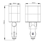 Caricabatterie da auto USB retrattile da 120 W con ricarica rapida da 1 a 2 e spina per accendisigari.