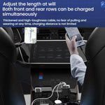 Caricabatterie da auto USB retrattile da 120 W con ricarica rapida da 1 a 2 e spina per accendisigari.