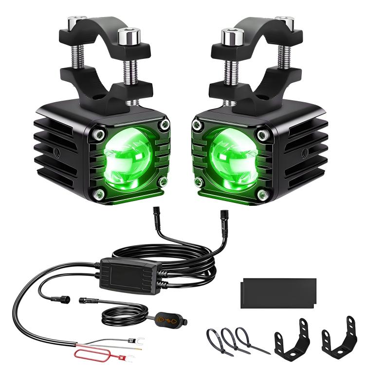 Faro LED impermeabile 40W verde con interruttore cablato