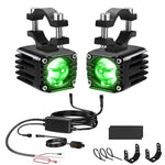 Faro LED impermeabile 40W verde con interruttore cablato
