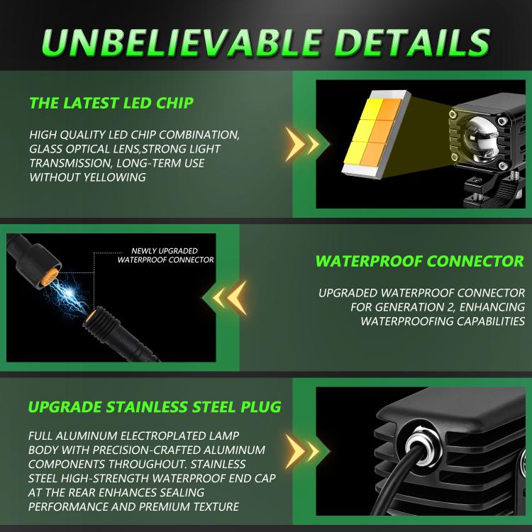 Faro LED impermeabile 40W verde con interruttore cablato
