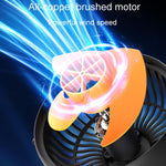 Ventilatore per auto F4505 a tre teste girevoli, ventilatore pieghevole a 3 vie per auto., USB Port 5V, Cigarette Lighter Port 12V, Cigarette Lighter Port 24V