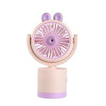 Ventilatore da tavolo a forma di coniglio dei cartoni animati, ricaricabile tramite USB, portatile, con direzione del vento regolabile in altezza.
