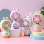 Simpatico coniglietto dei cartoni animati, ventilatore da tavolo per bambini, ideale come regalo estivo. Ventilatore portatile ricaricabile.