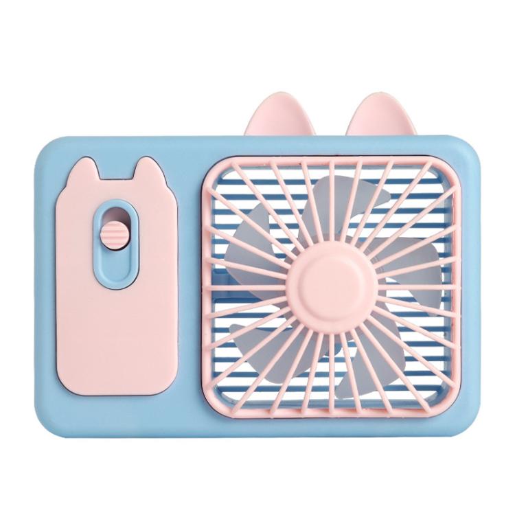 Ventilatore portatile ricaricabile di grandi dimensioni con supporto, a forma di gattino dei cartoni animati, ideale per scattare foto, con supporto, perfetto per la scrivania.