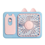 Ventilatore portatile ricaricabile di grandi dimensioni con supporto, a forma di gattino dei cartoni animati, ideale per scattare foto, con supporto, perfetto per la scrivania.
