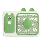 Ventilatore portatile ricaricabile di grandi dimensioni con supporto, a forma di gattino dei cartoni animati, ideale per scattare foto, con supporto, perfetto per la scrivania.