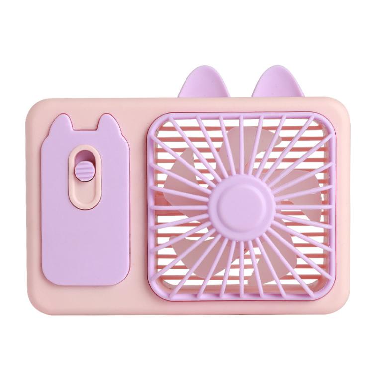 Ventilatore portatile ricaricabile di grandi dimensioni con supporto, a forma di gattino dei cartoni animati, ideale per scattare foto, con supporto, perfetto per la scrivania.