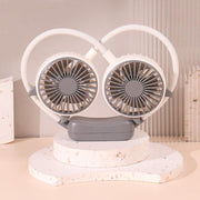 Mini ventilatore da collo pieghevole per esterni, portatile, ricaricabile tramite USB, ideale come regalo estivo., Bear Green, Bear Pink Purple, Bear Gray White, Devil Gray White, Devil Pink Purple, Devil Green, Cat Ears Green, Cat Ears Gray White     ...