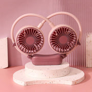 Mini ventilatore da collo pieghevole per esterni, portatile, ricaricabile tramite USB, ideale come regalo estivo., Bear Green, Bear Pink Purple, Bear Gray White, Devil Gray White, Devil Pink Purple, Devil Green, Cat Ears Green, Cat Ears Gray White     ...