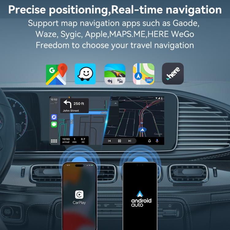 Autoradio cablata a doppia porta CarPlay/Android 2 in 1 convertibile in box wireless, CarPlay/Android 2 in 1