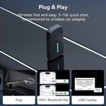 Autoradio cablata a doppia porta CarPlay/Android 2 in 1 convertibile in box wireless, CarPlay/Android 2 in 1